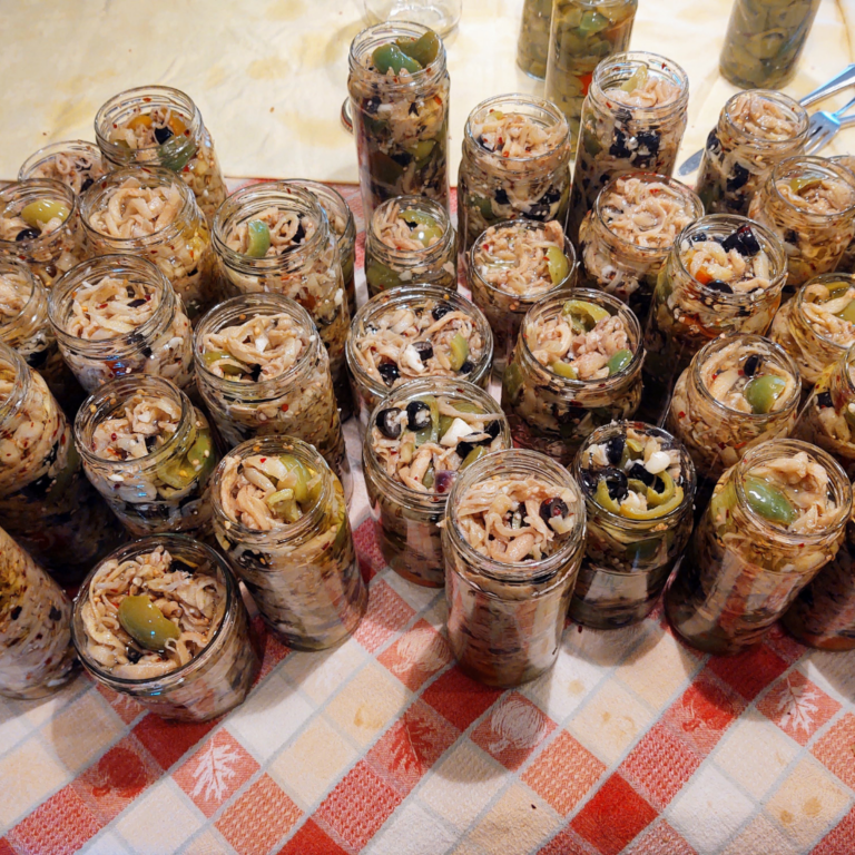 jars of pickled eggplant